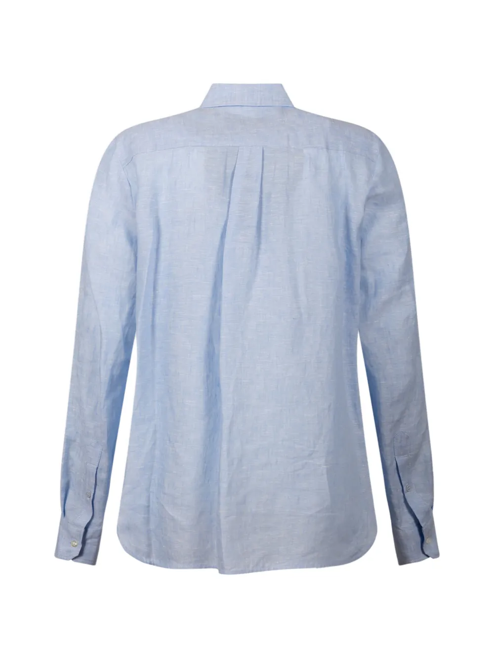  Weekend Max Mara Logo-embroidered Linen Shirt - Blue 