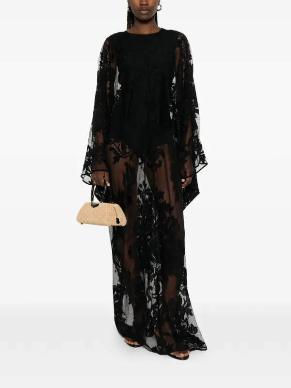 norma kamali black lace dress Norma Kamali Lace Maxi Dress