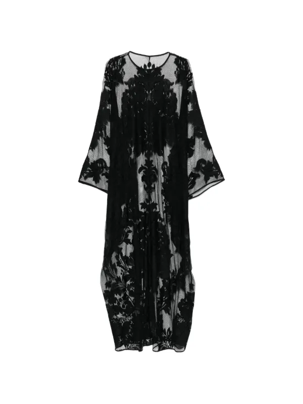 norma kamali black lace dress Norma Kamali Lace Maxi Dress