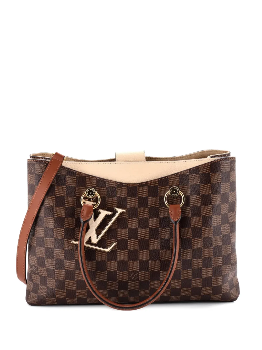 Louis Vuitton Pre-Owned LV Riverside Handbag Damier with Leather tote bag - Marrone