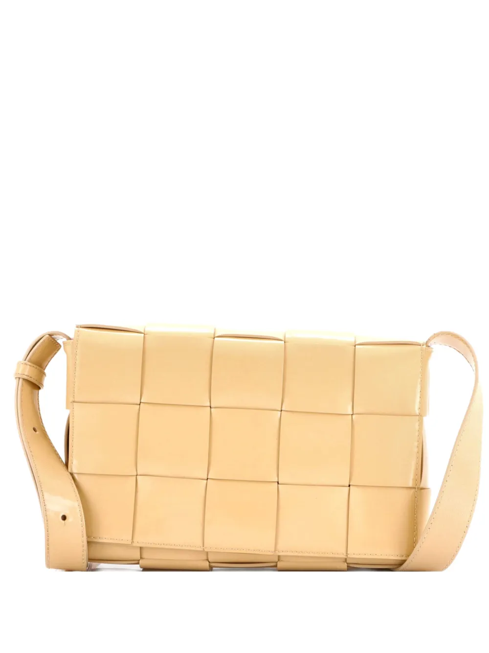 Bottega Veneta Pre-Owned Cassette Maxi Intrecciato Patent crossbody bag - Toni neutri