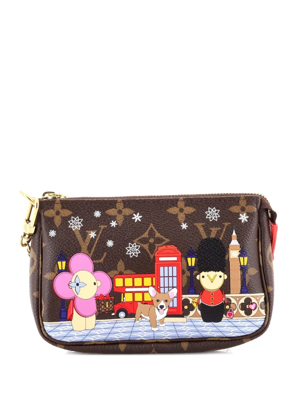 Louis Vuitton Pre-Owned Pochette Accessoires Limited Edition Vivienne Xmas Monogram Canvas Mini clutch bag - Marrone