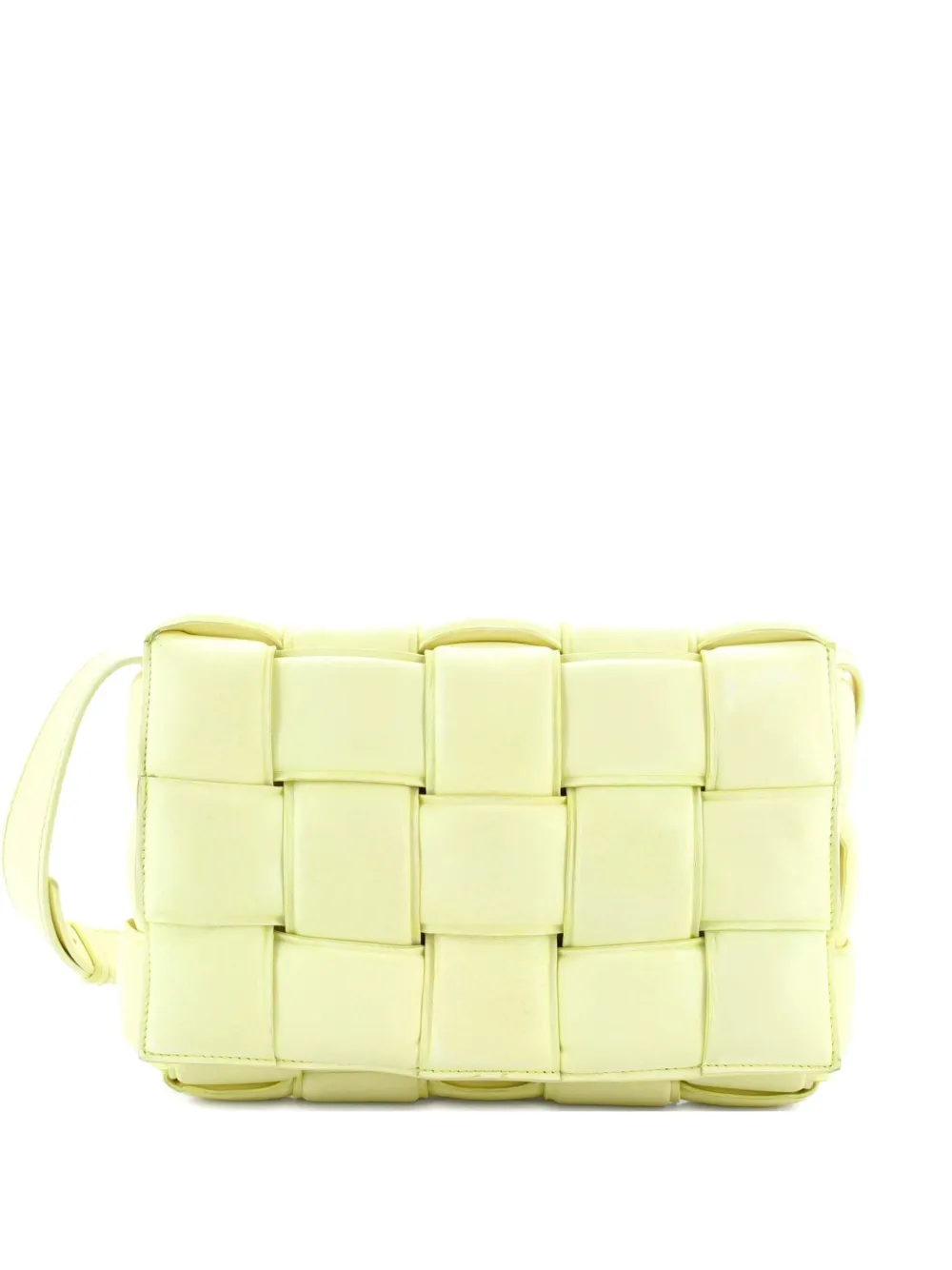 Bottega Veneta Pre-Owned Cassette Padded Maxi Intrecciato Leather crossbody bag - Giallo