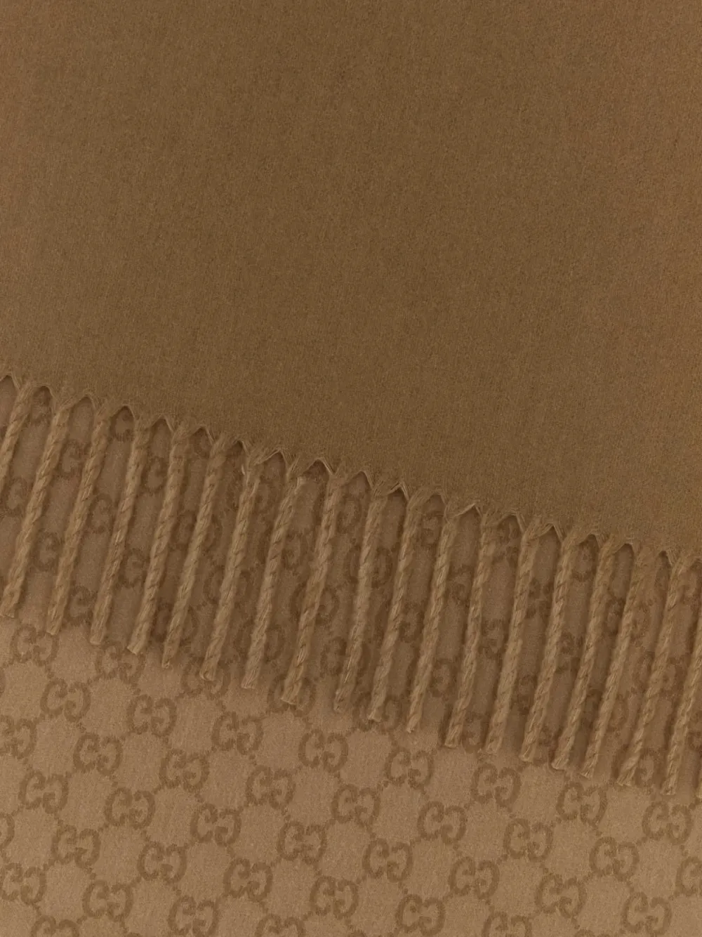 Gucci Sjaal met geborduurd logo Bruin