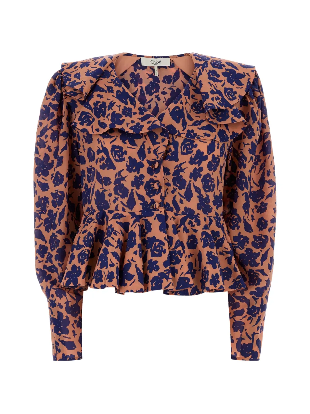 Chloé V-neck ruffled blouse - Rosa