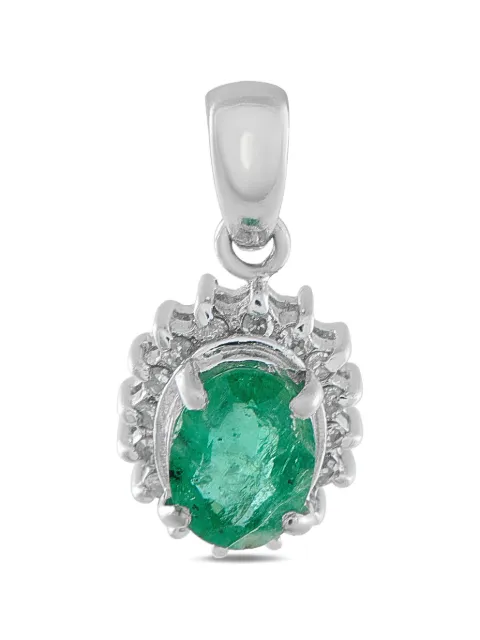 LB Exclusive diamond emerald pendant