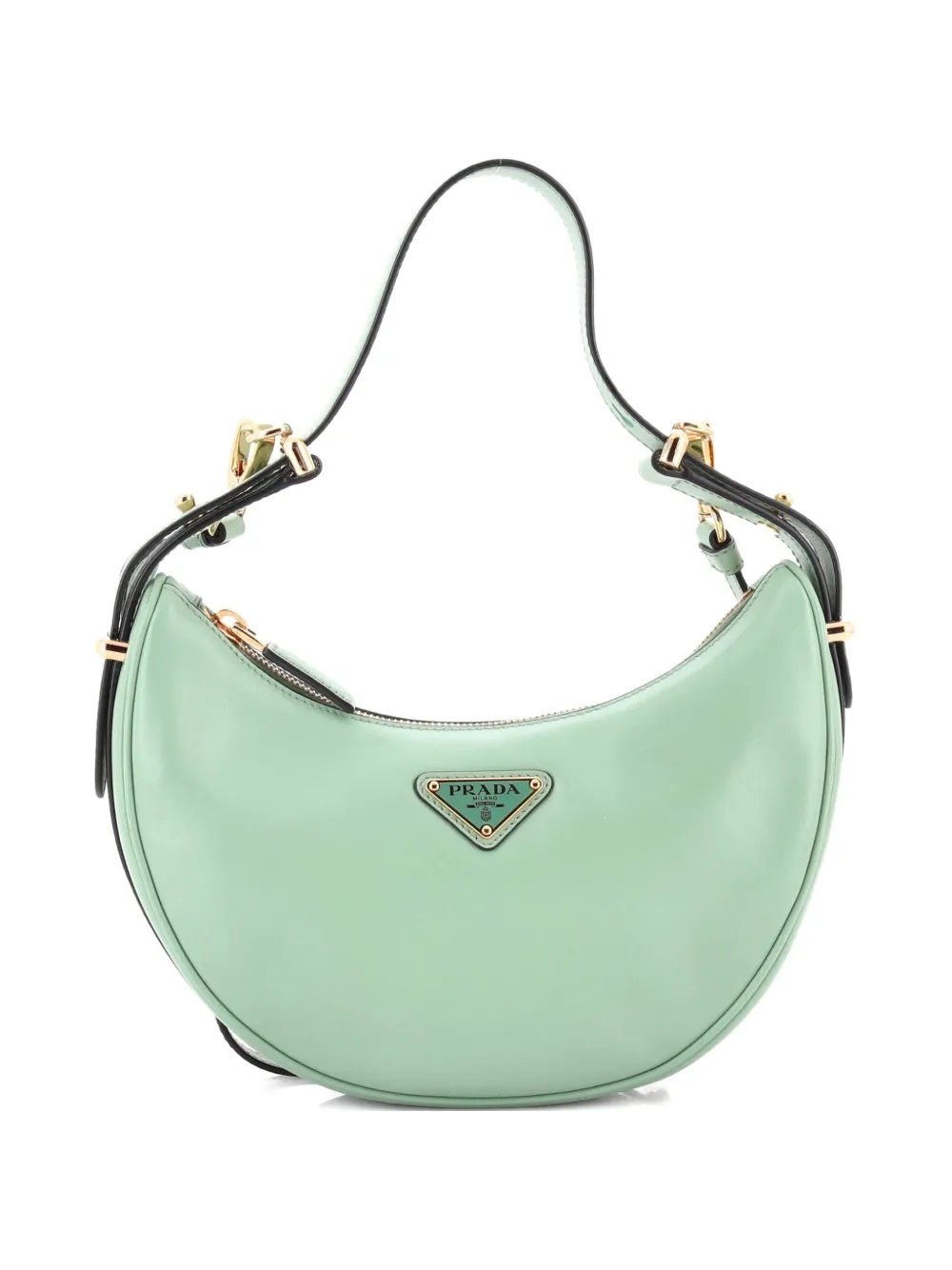 Prada Pre-Owned Arque Half Moon Leather Small hobo bag - Verde