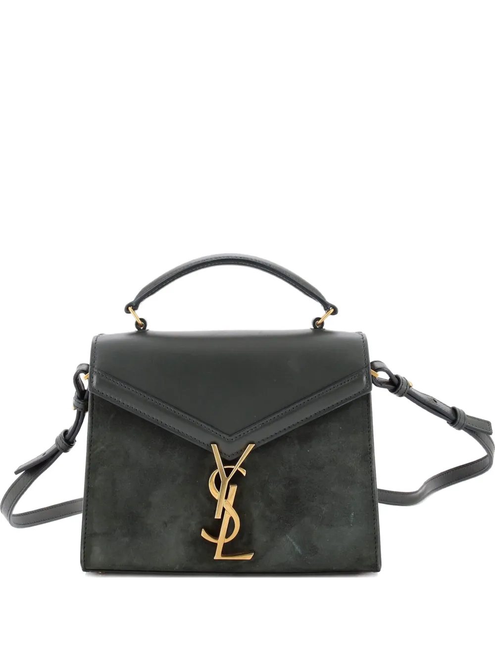 Saint Laurent Pre-Owned Cassandra Top Handle Bag Leather and Suede Mini crossbody bag - Verde