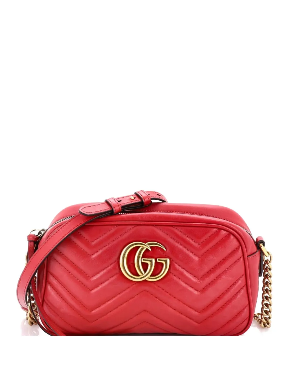 Gucci Pre-Owned GG Marmont Shoulder Bag Matelasse Leather Small crossbody bag - Rosso