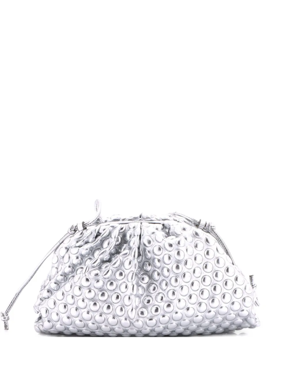 Bottega Veneta Pre-Owned The Pouch Bubble Wrap Textured Leather Mini crossbody bag - Silber