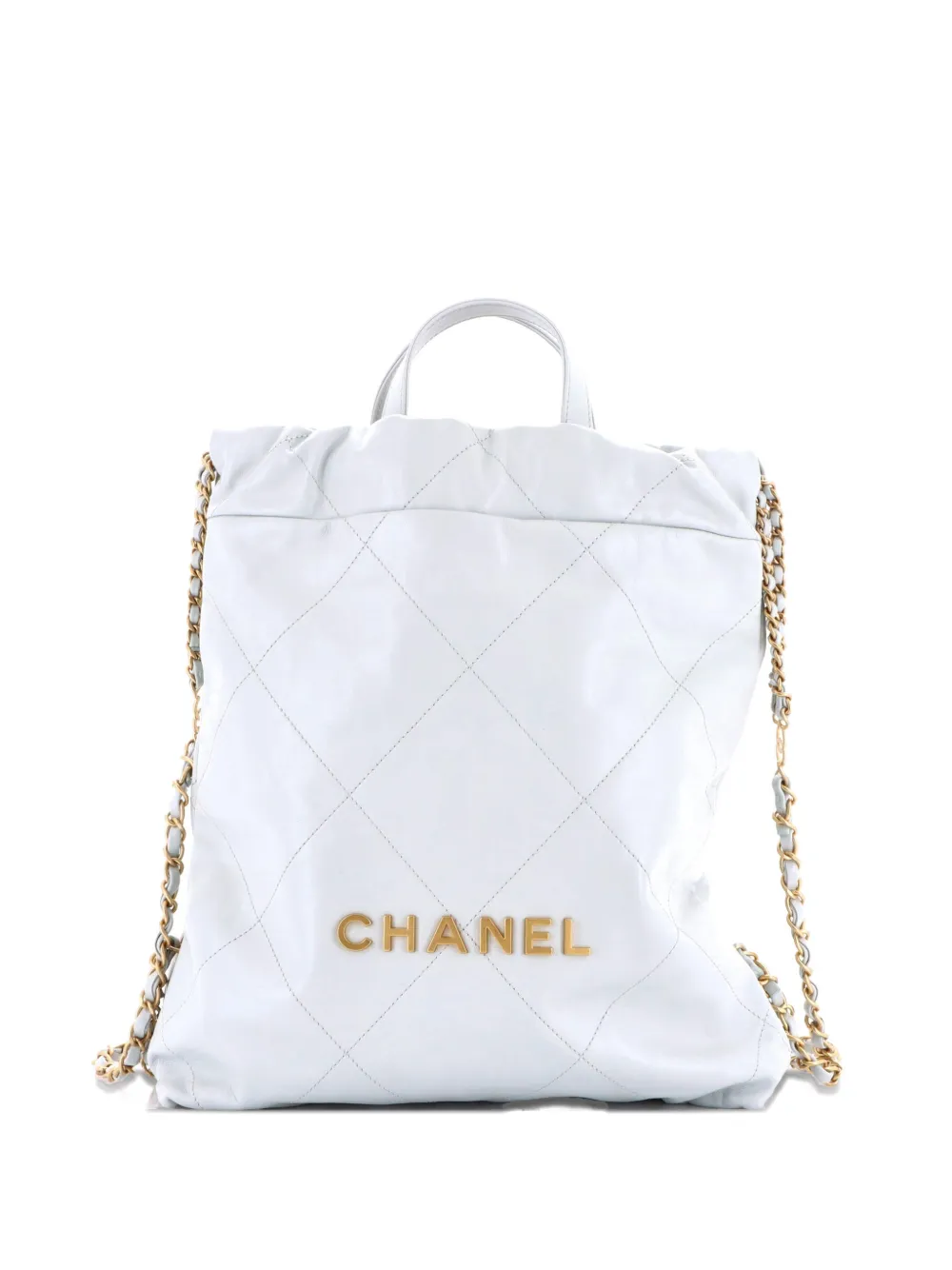 CHANEL Pre-Owned 22 Chain Quilted Calfskin Medium backpack - Blu