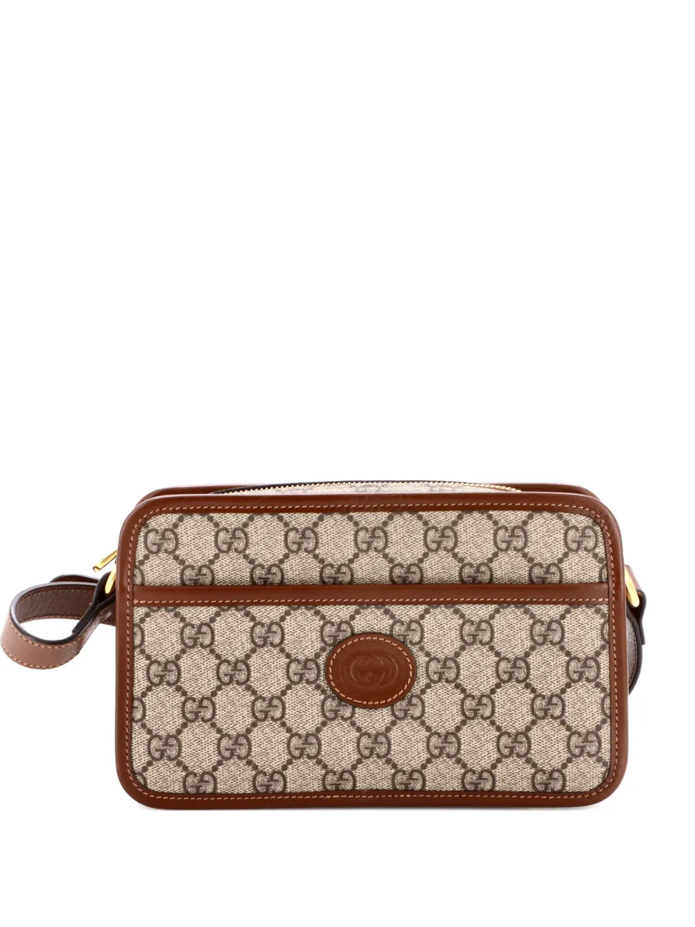 Gucci Pre-Owned Interlocking G Patch Camera Bag GG Coated Canvas Mini crossbody bag - Marrone