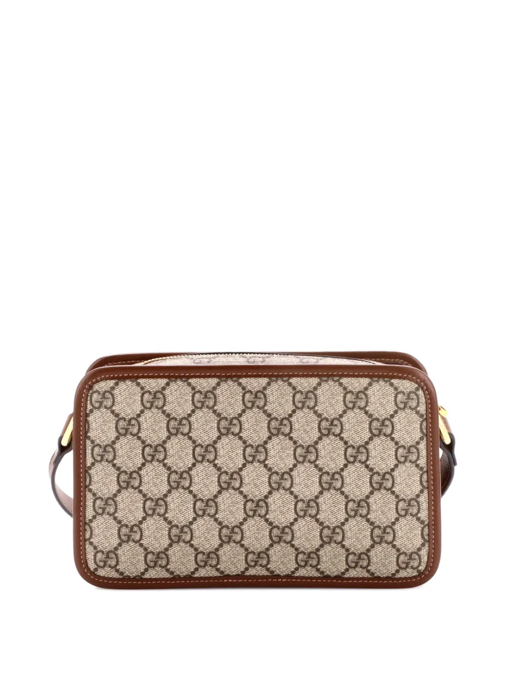  Gucci Pre-owned Mini Sacoche En Toile Enduite à Patch Logo Gg Entrelacés - Marron 