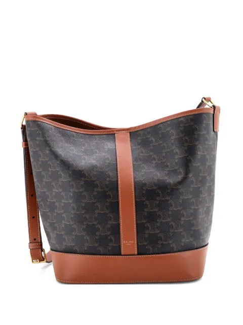 Celine Pre-Owned Triomphe Coated Canvas Medium bucket bag