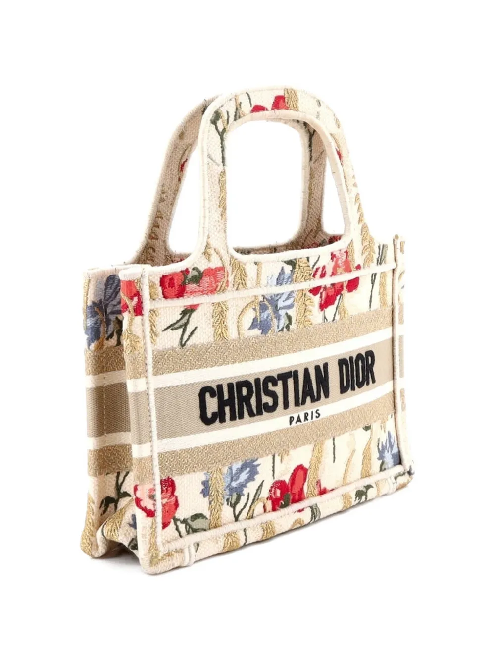 Book Embroidered Canvas Mini Tote Bag