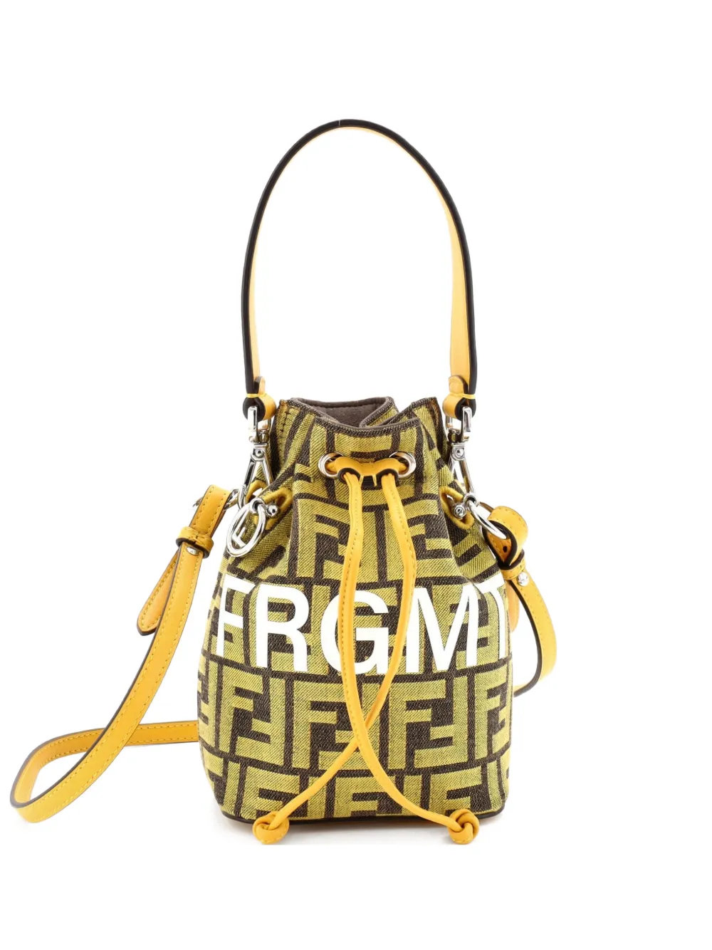 Fendi Pre-Owned x FRGMT Mon Tresor Zucca Canvas Mini bucket bag - Giallo