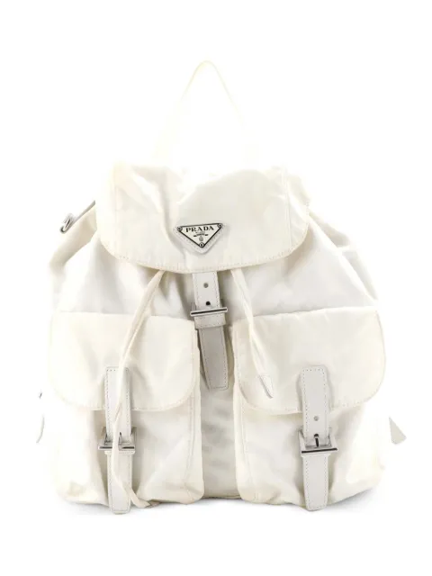 Prada Pre-Owned mochila Vela pequeña de piel Saffiano con bolsillo en la parte delantera