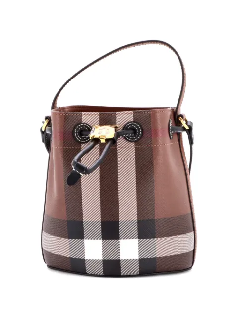 Burberry Pre-Owned TB Drawstring Check E-Canvas Mini bucket bag
