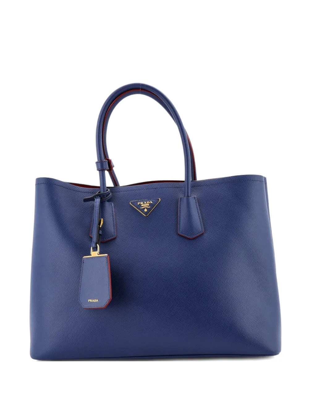 Prada Pre-Owned Cuir Double Saffiano Leather Medium tote bag - Blu