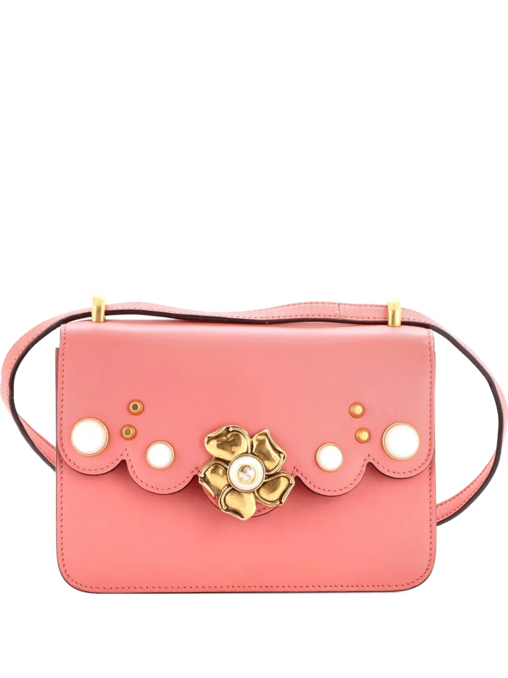 Gucci Pre-Owned Pearly Peony Leather Small shoulder bag - Rosa