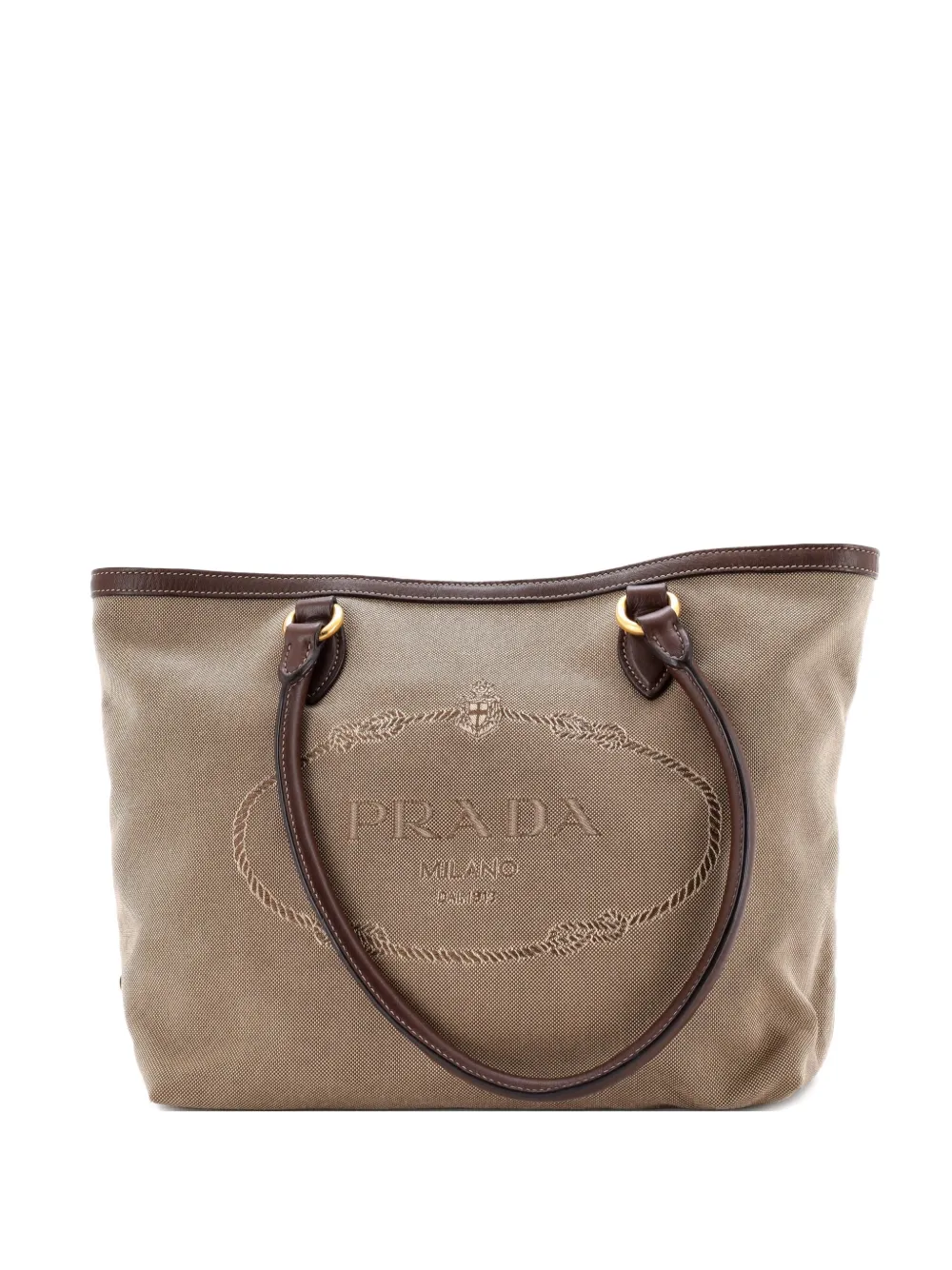 Prada Pre-Owned Logo Open Canvas Medium tote bag - Marrone