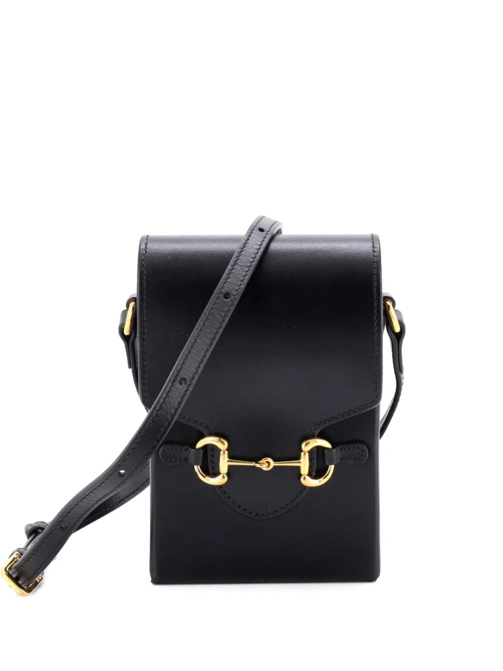 Gucci Pre-Owned Horsebit 1955 Leather Mini crossbody bag - Nero