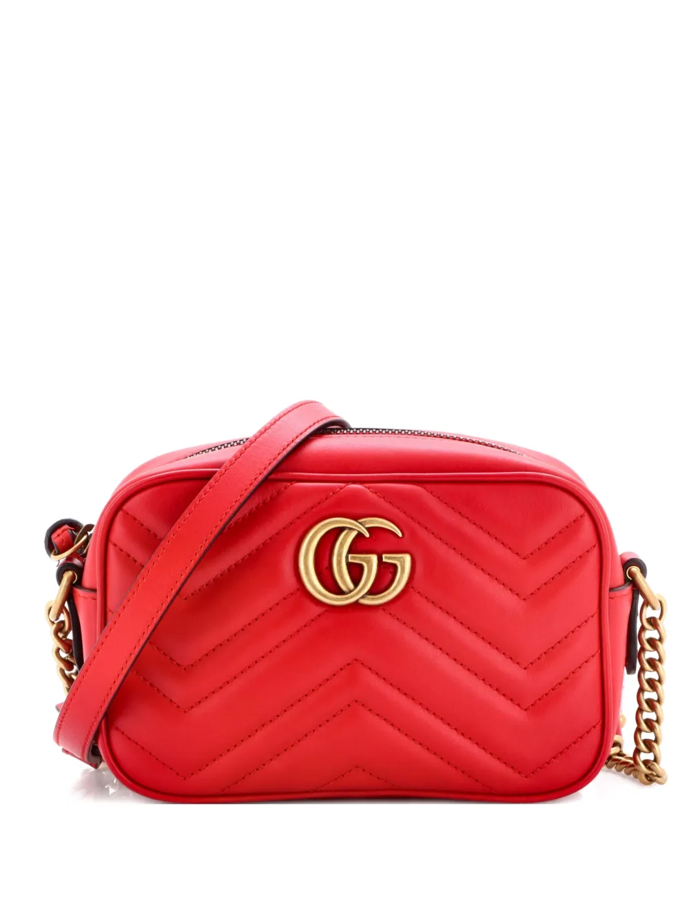 Gucci Pre-Owned GG Marmont Shoulder Bag Matelasse Leather Mini crossbody bag - Rosso