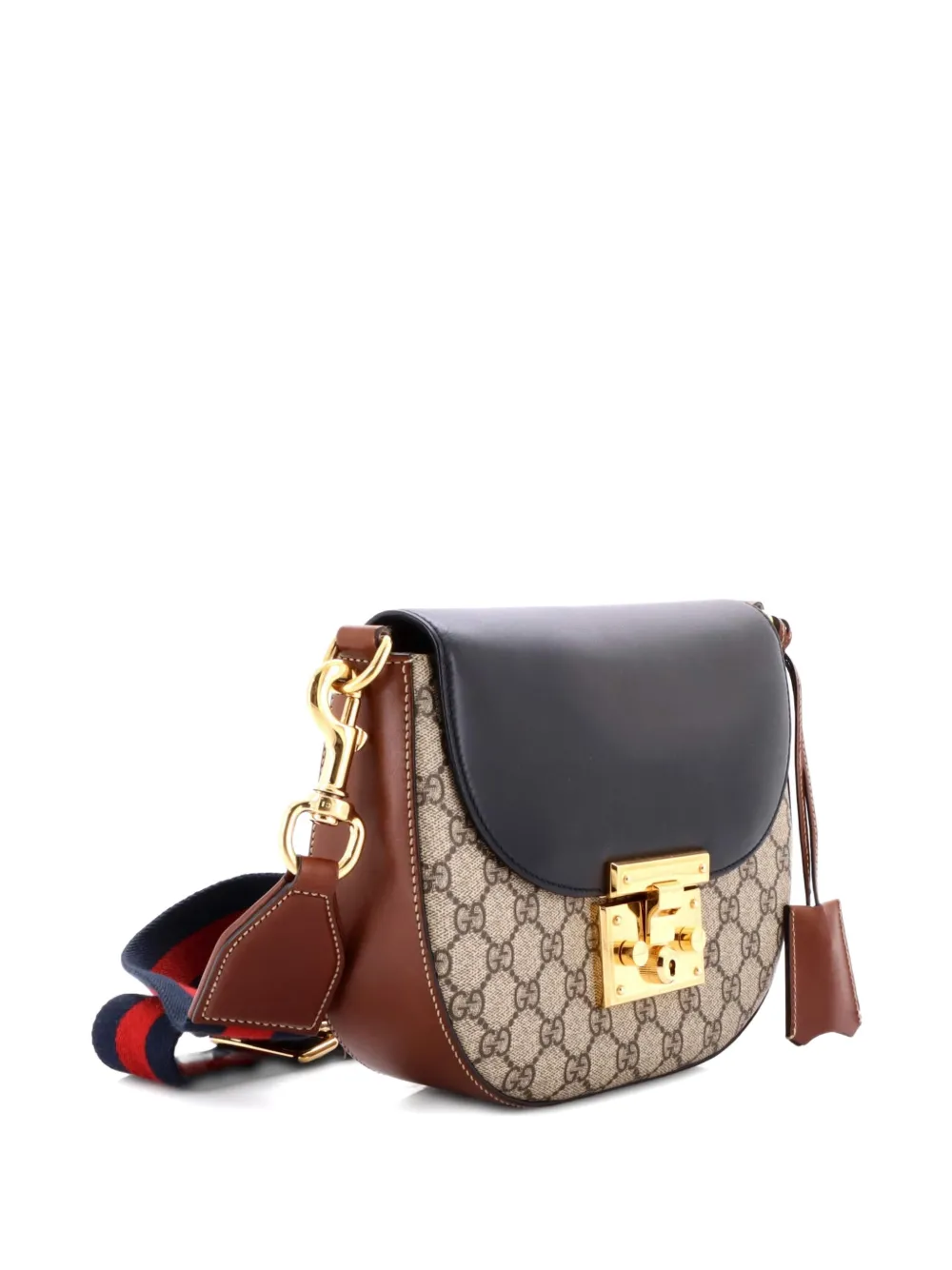 Padlock Saddle Shoulder Bag GG Coated Canvas and Leather Medium crossbody bag