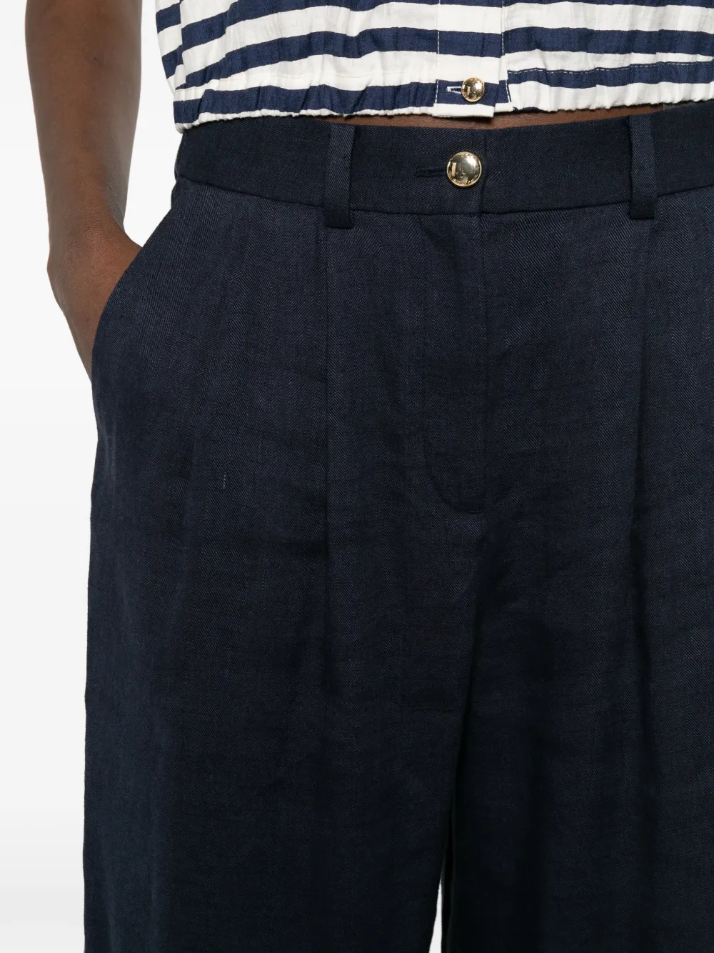 Maje Geplooide bermuda shorts Blauw