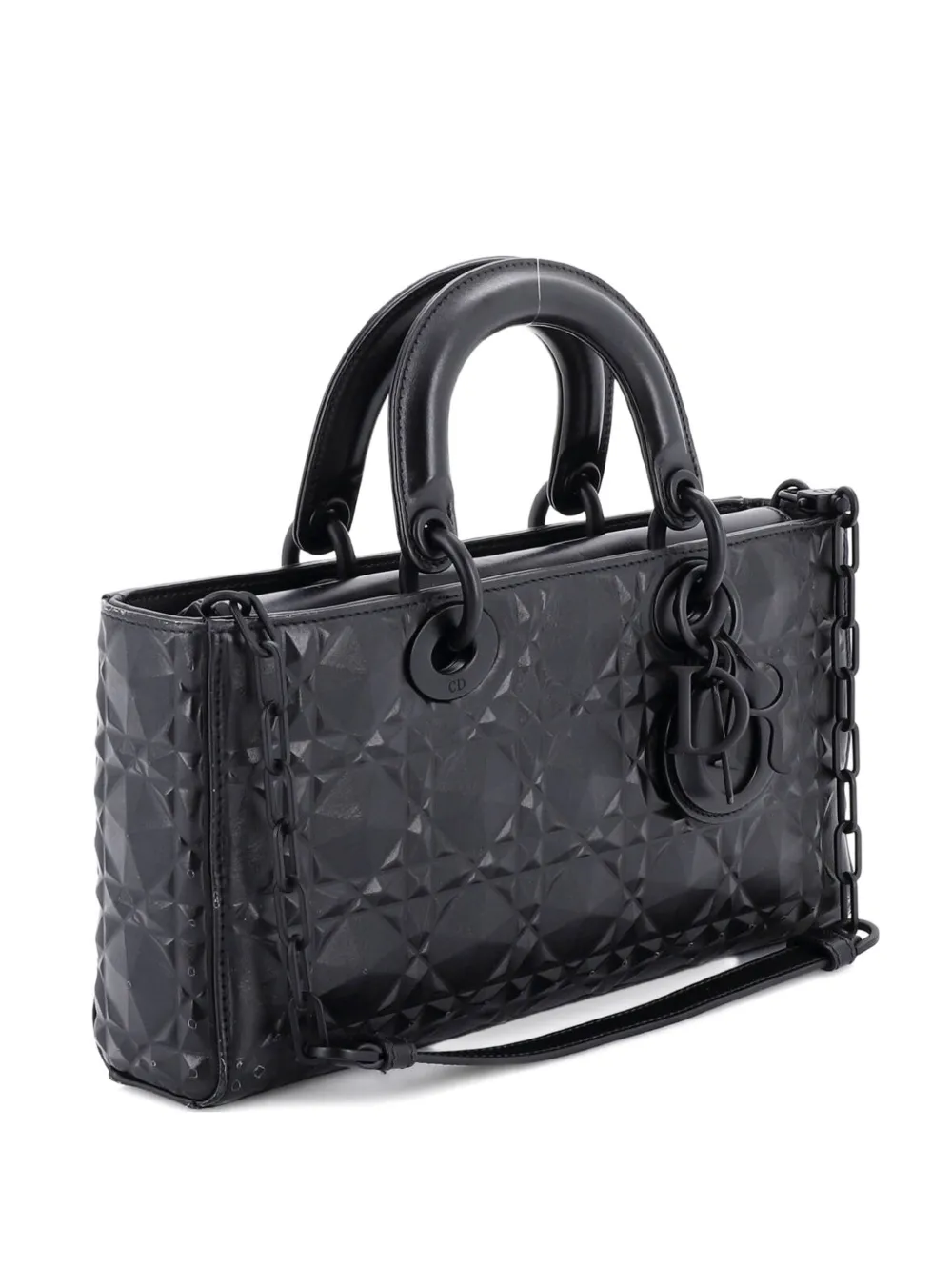 Christian Dior Pre-Owned Ultra Matte Lady D-Joy Bag Diamond Motif Cannage Calfskin Medium satchel - Nero