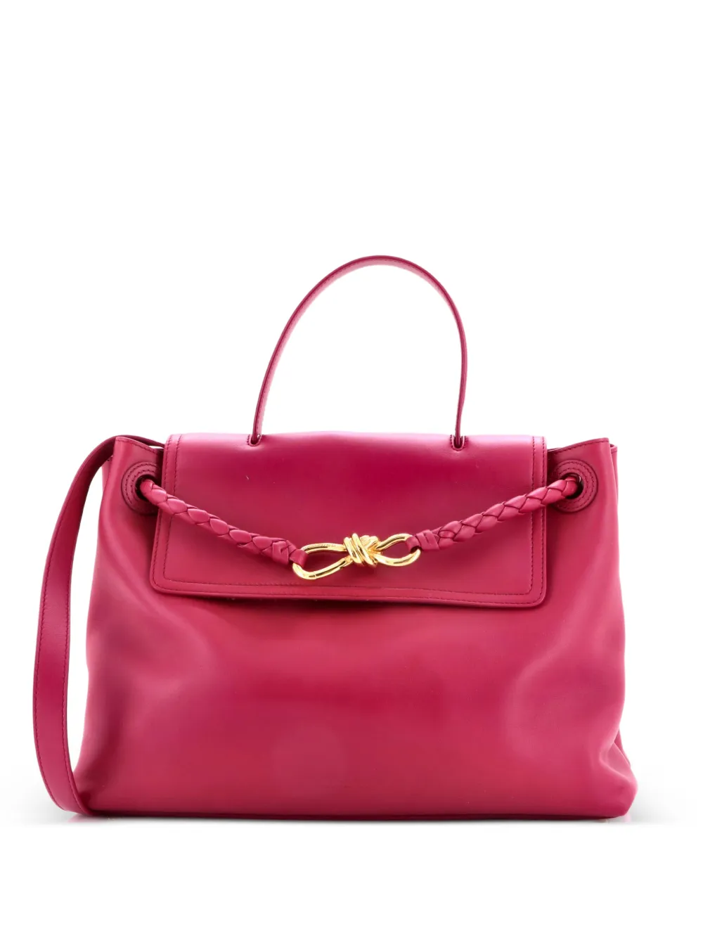 Bottega Veneta Pre-Owned Ciao Ciao Top Handle Bag Leather with Intrecciato Detail Medium satchel - Viola