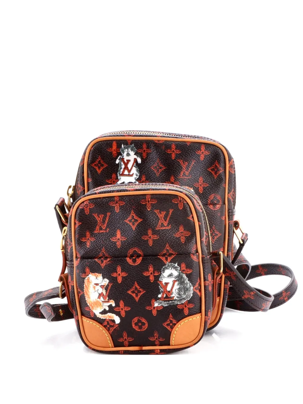 Louis Vuitton Pre-Owned Paname Bag Set Limited Edition Grace Coddington Catogram Canvas crossbody bag - Nero
