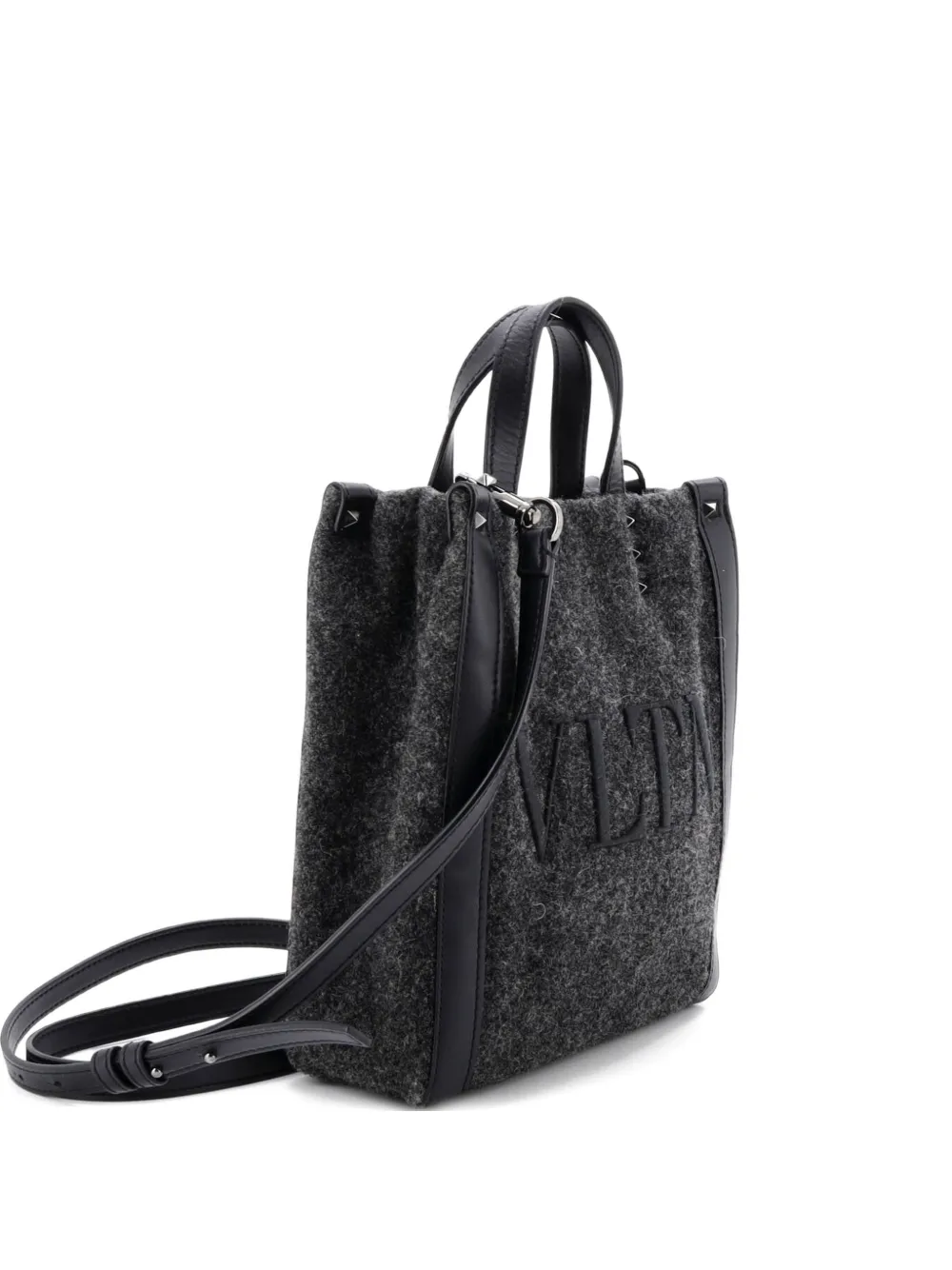 Valentino Garavani Pre-Owned Grande Plage VLTN Wool Mini tote bag - Nero