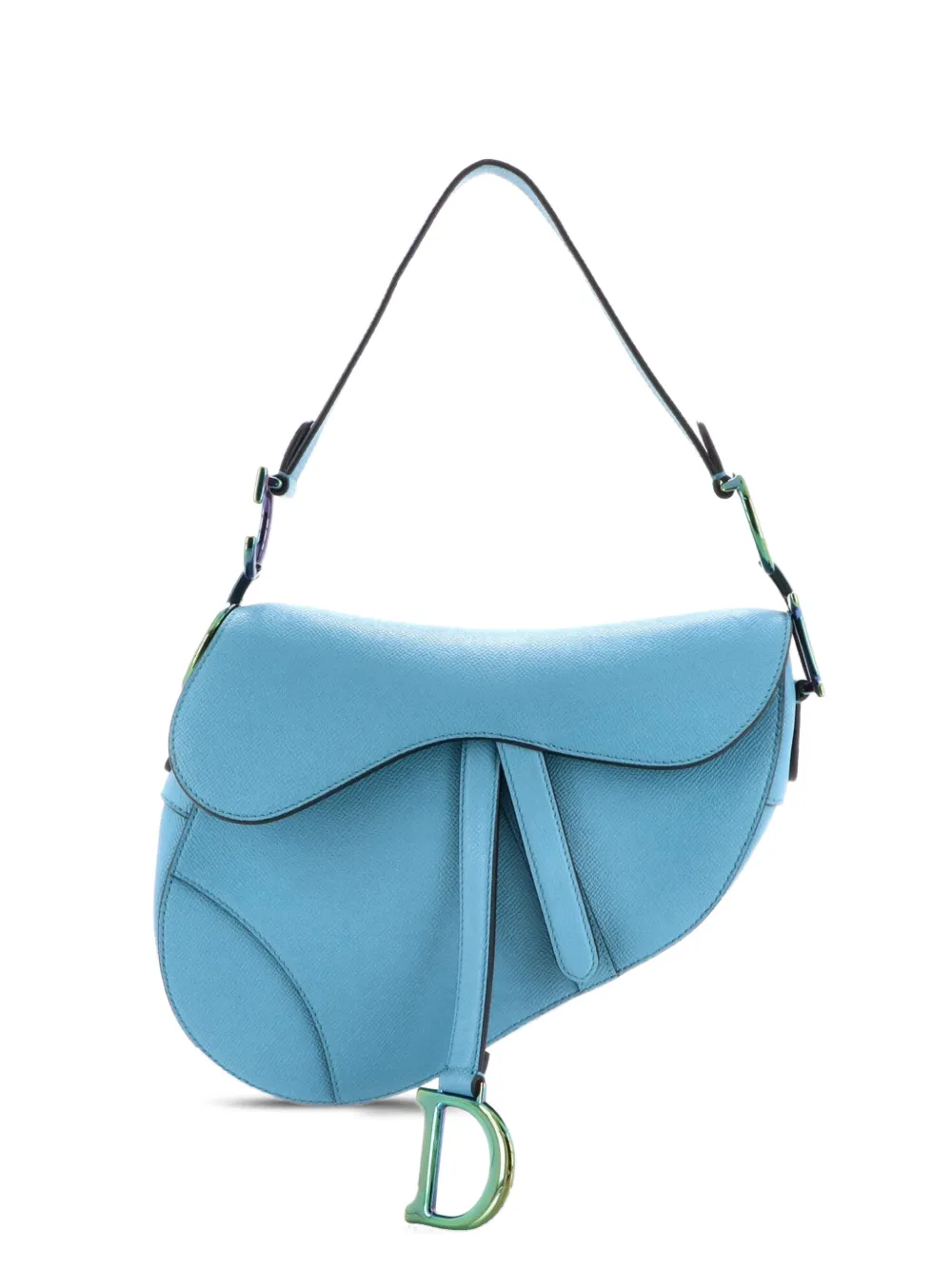 Christian Dior Pre-Owned Saddle Handbag Leather Medium shoulder bag - Blu