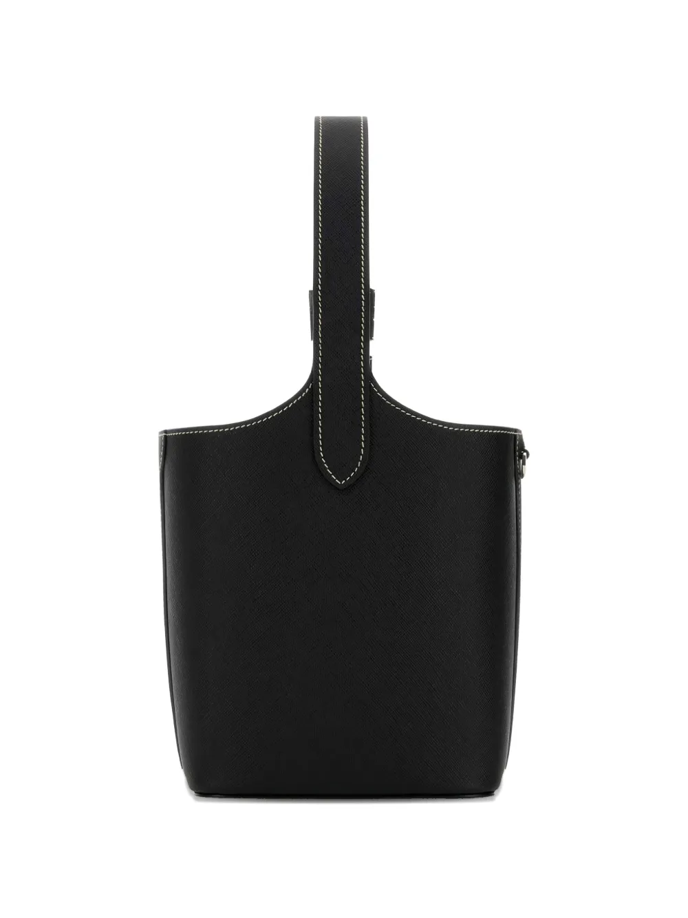 Prada Leren bucket-tas met gesp Zwart
