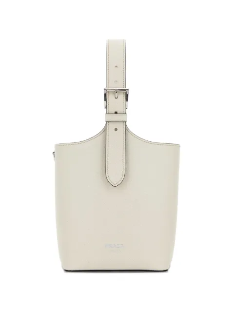 Prada buckled leather bucket bag