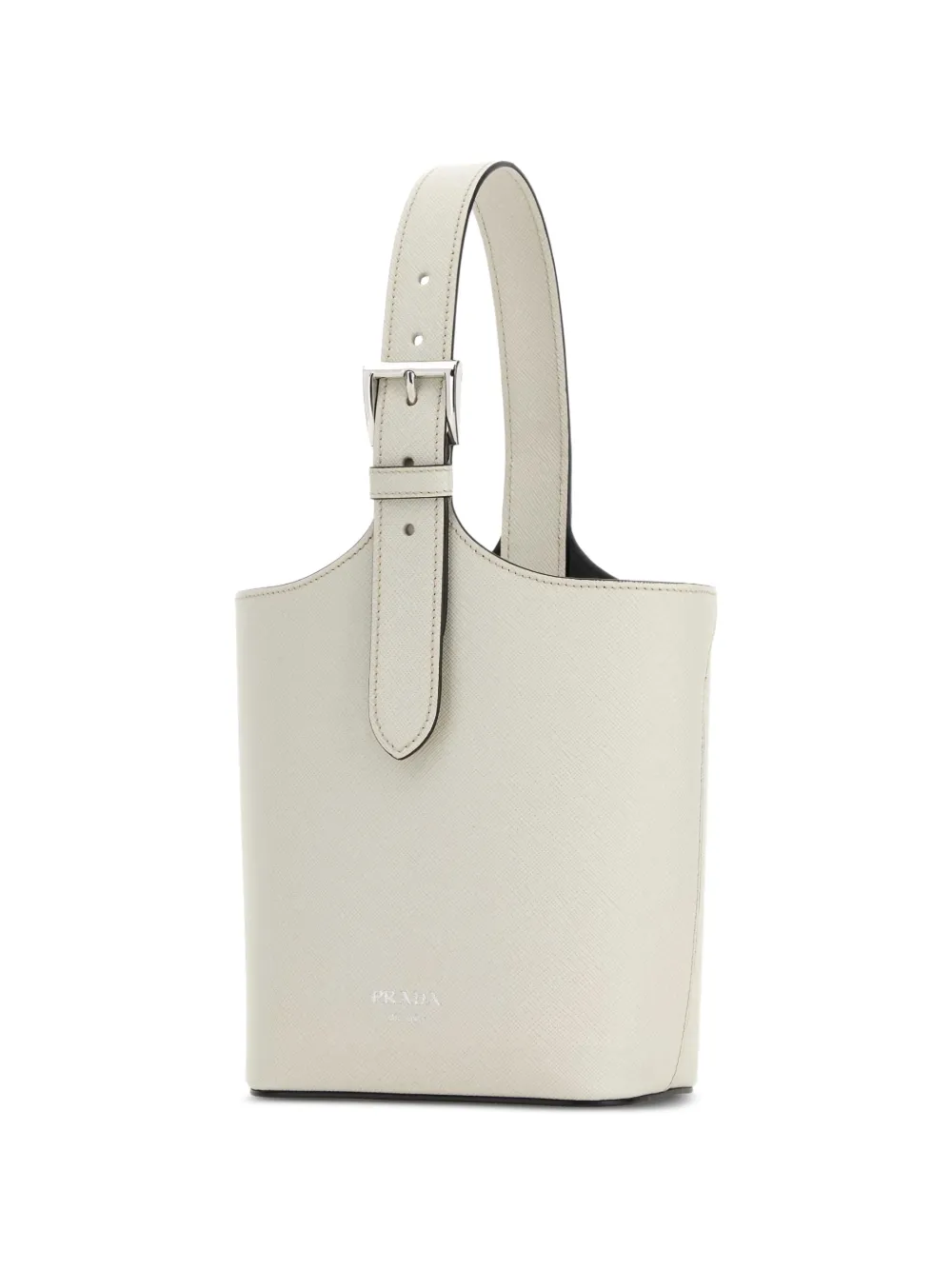 Prada Leren bucket-tas met gesp Beige