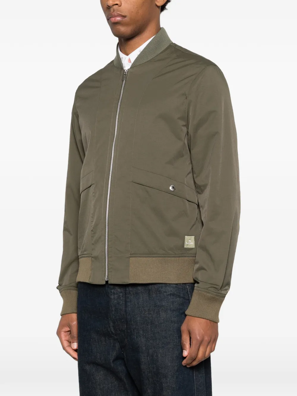  Ps Paul Smith Zip Bomber Jacket - Green 