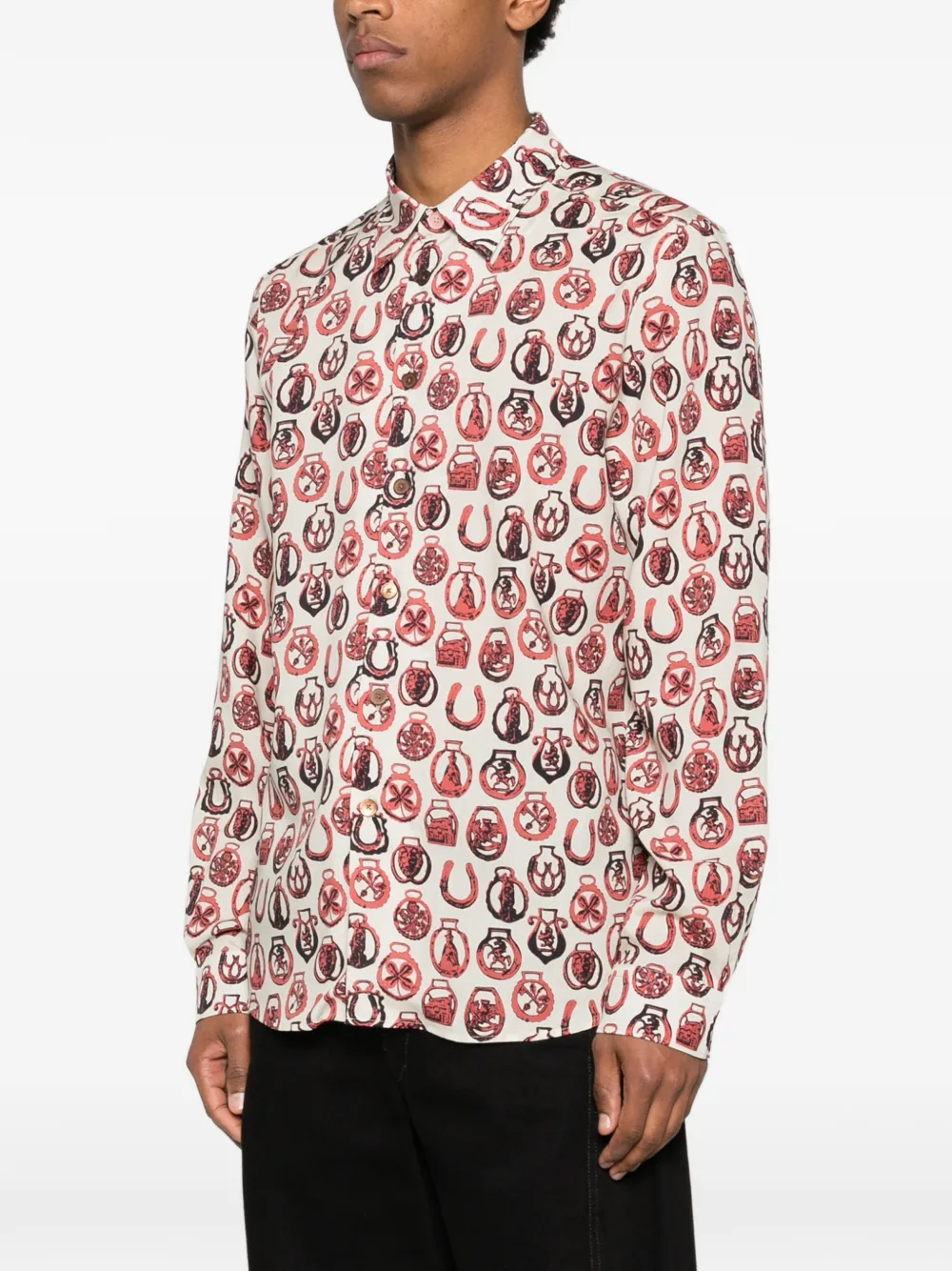 PS Paul Smith Overhemd met patroon Beige