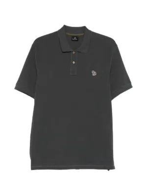 Emporio Armani embroidered-logo short-sleeved Polo Shirt | Blue