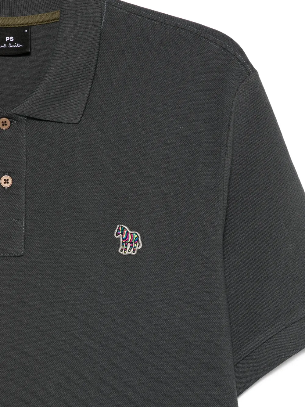PS Paul Smith Regular-fit poloshirt met zebrapatch Grijs