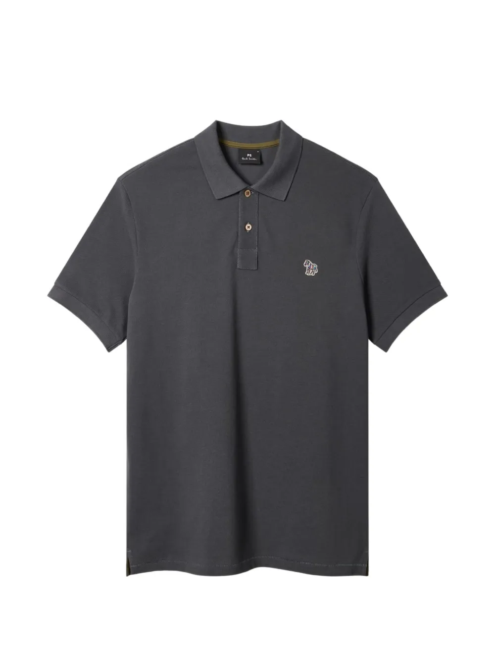 PS Paul Smith Regular-fit poloshirt met zebrapatch Grijs