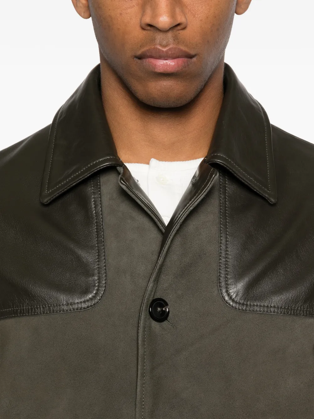 PS Paul Smith Leren jack met zak Groen