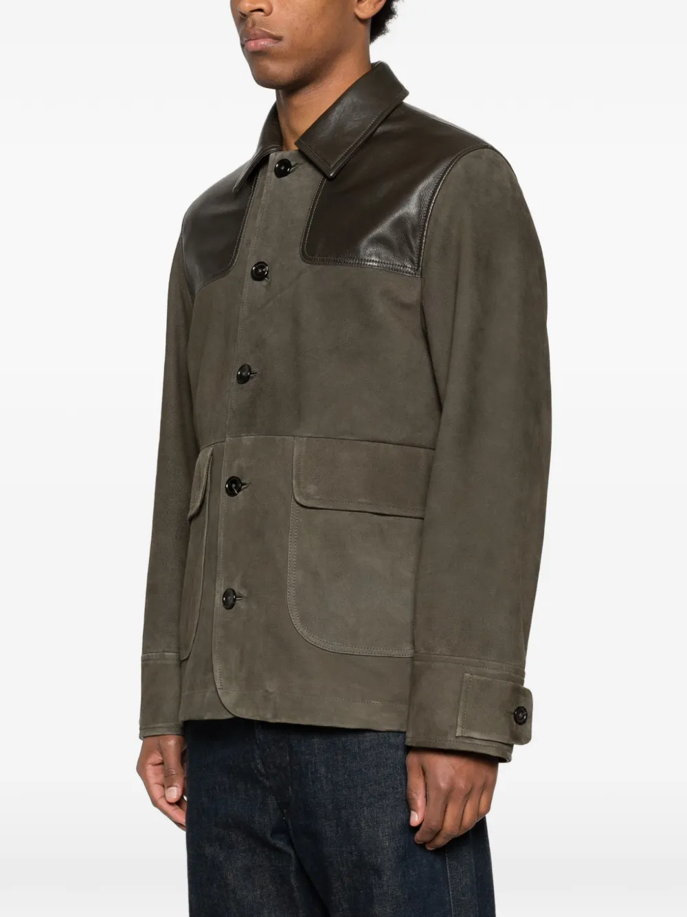 PS Paul Smith Leren jack met zak Groen