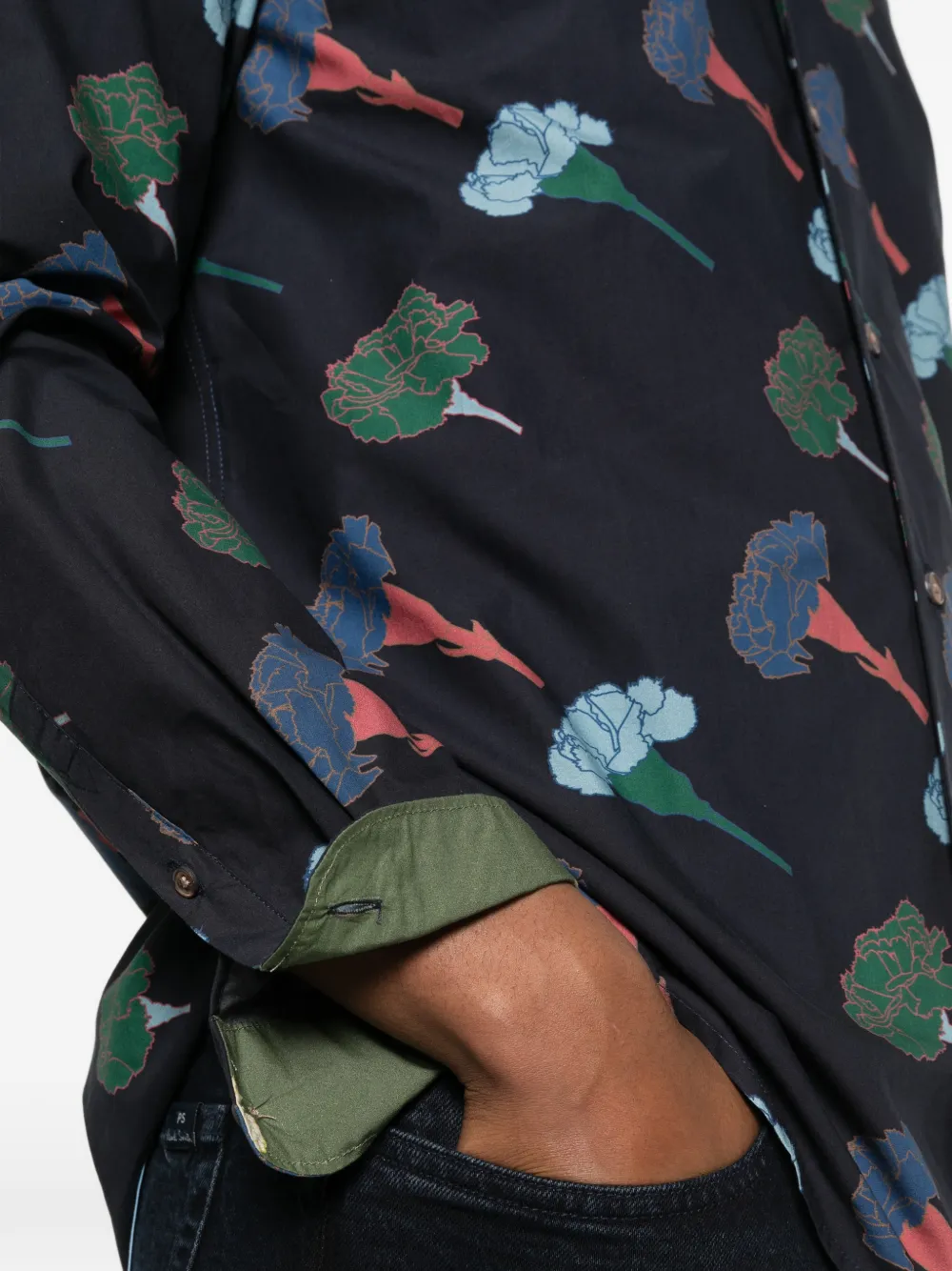 PS Paul Smith Overhemd met bloemenprint Blauw