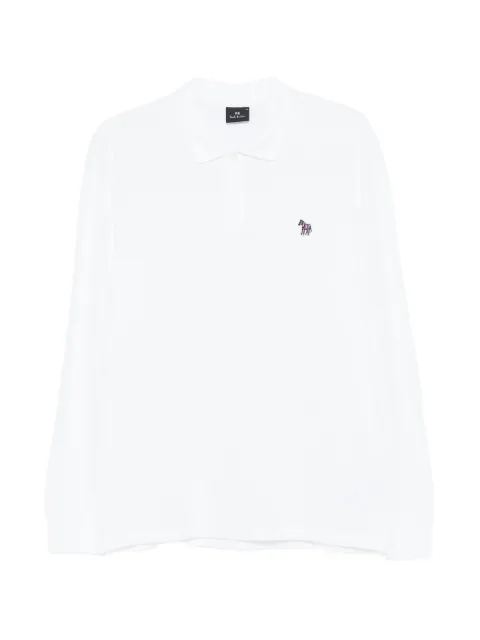 PS Paul Smith long-sleeve zebra-patch polo shirt