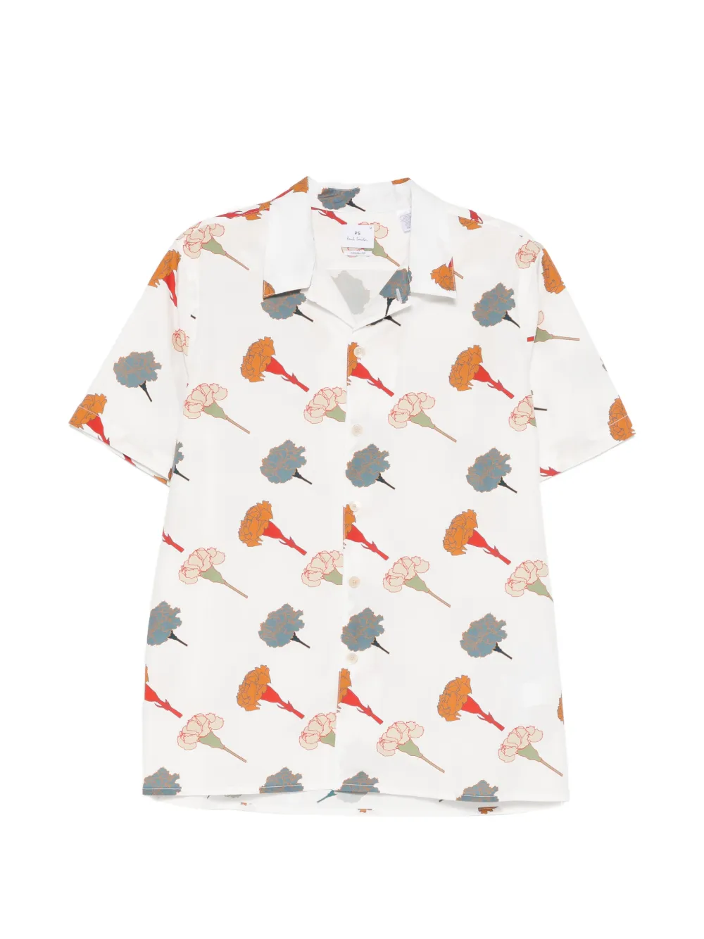 Paul Smith Camicia Carnation a fiori - Bianco