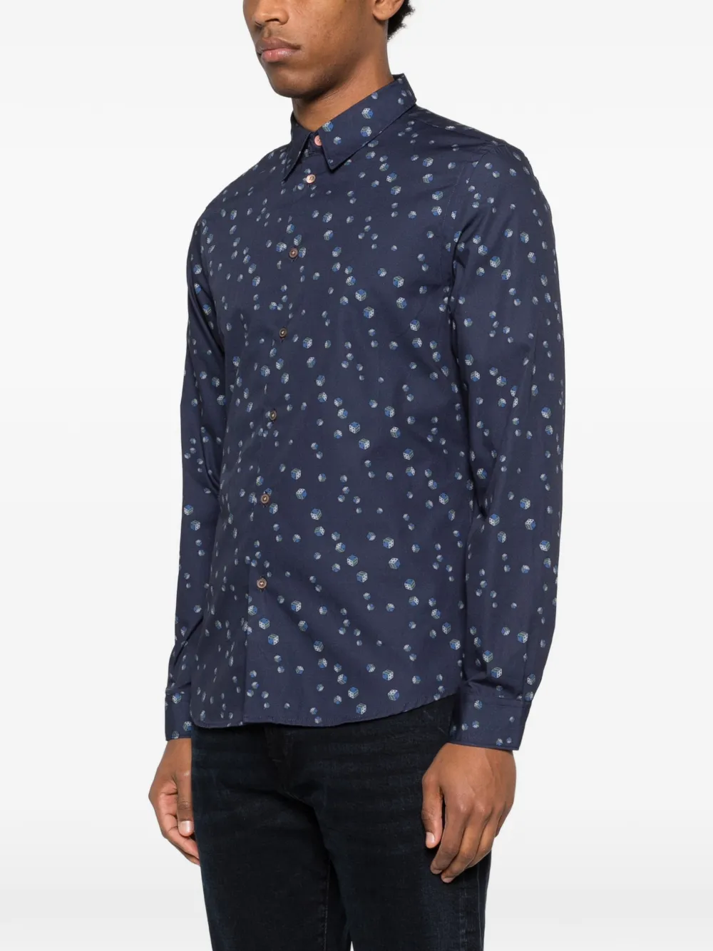 Ps Paul Smith Patterned Shirt - Blue 