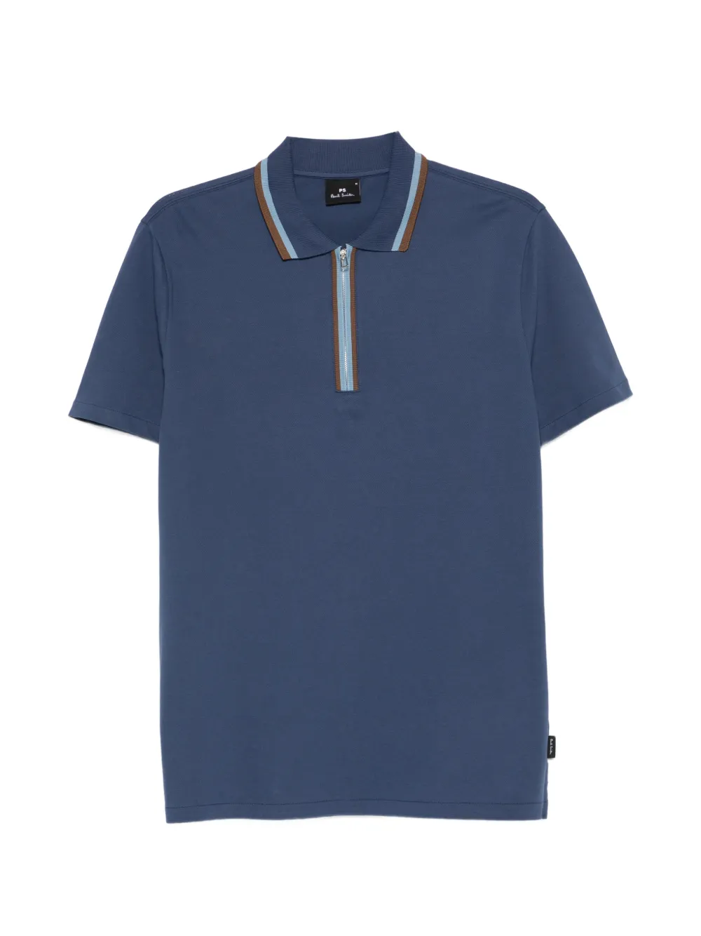 PS Paul Smith Polo con mezza zip - Blu