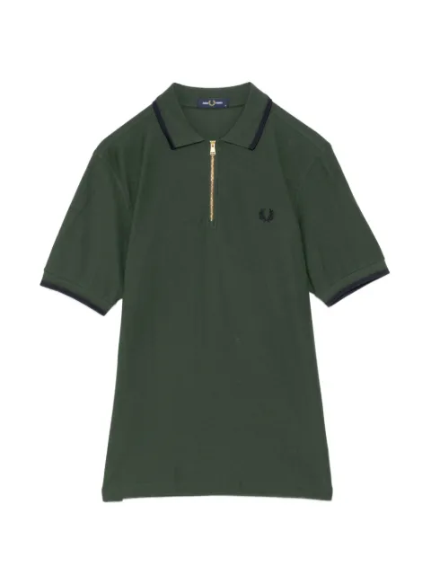 Fred Perry logo-embroidered half-zip polo shirt